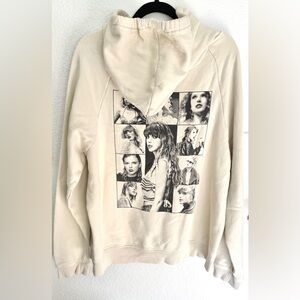 Taylor Swift THE ERAS TOUR Concert Beige OFFICIAL Hoodie Sweatshirt Size L